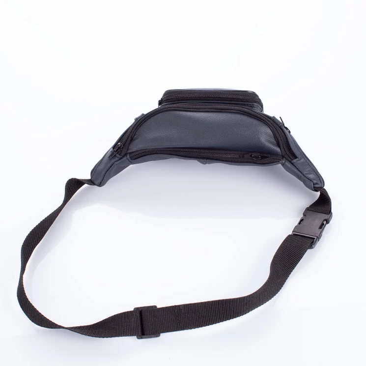 Valódi bőr övtáska kék színben