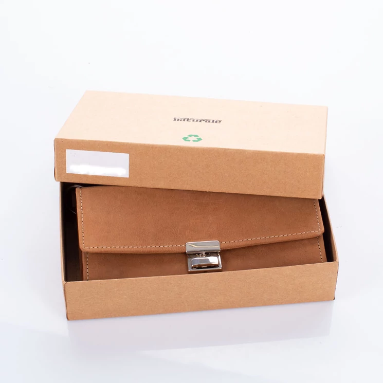 GIULIO NATURALE Valódi bivalybőr brifkó pénztárca világosbarna színben RFID rendszerrel