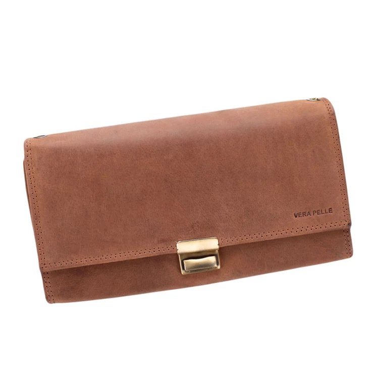 GIULIO NATURALE Valódi bivalybőr pincér pénztárca világosbarna színben 