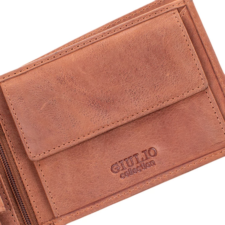 GIULIO valódi bőr férfi pénztárca díszdobozban RFID rendszerrel 