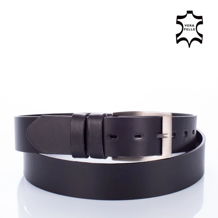 CezMar Valódi bőr férfi öv méret 95 cm fekete színben