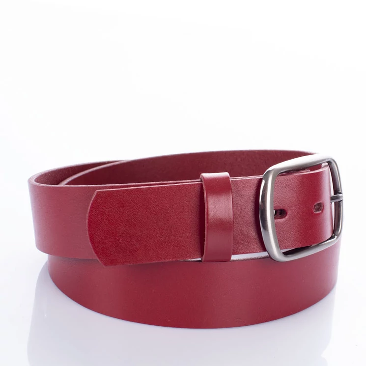 CezMar Valódi bőr női öv 100 cm bordó színben