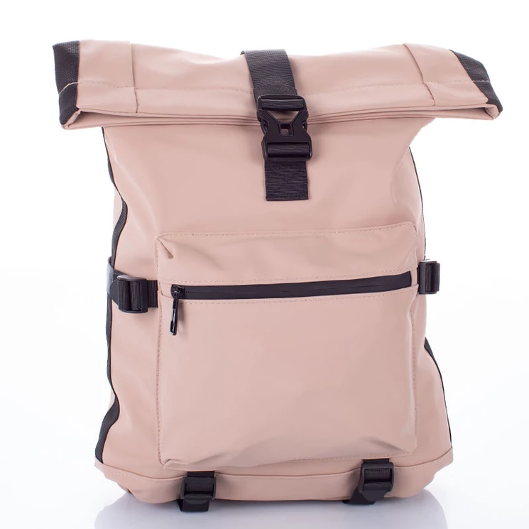 Bézs vízálló többzsebes laptoptartós hátizsák