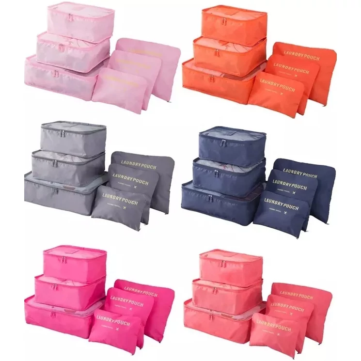 Bőröndrendező táskák utazáshoz 6 db-os szett