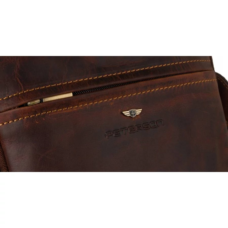 Valódi Bőr Peterson Férfi Válltáska/Oldaltáska barna színben