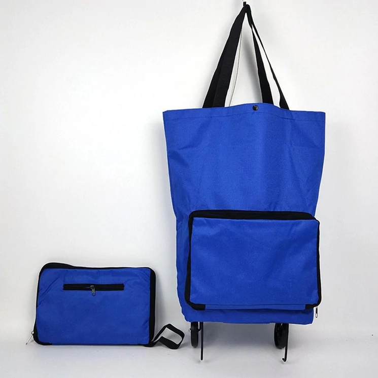Összehajtható bevásárlókocsi royalkék színben