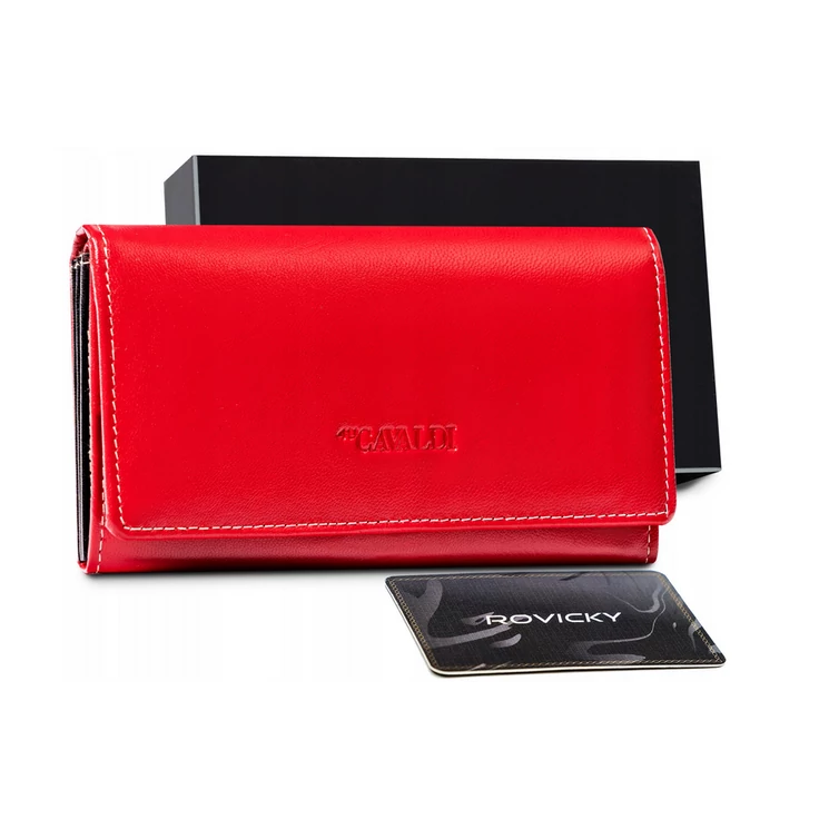 Cavaldi Valódi bőr Pénztárca piros színben