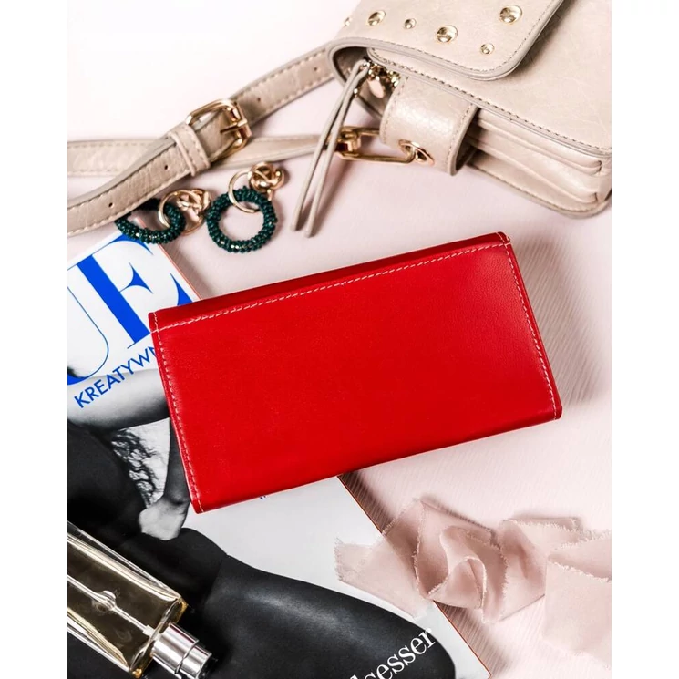 Cavaldi Valódi bőr Pénztárca piros színben