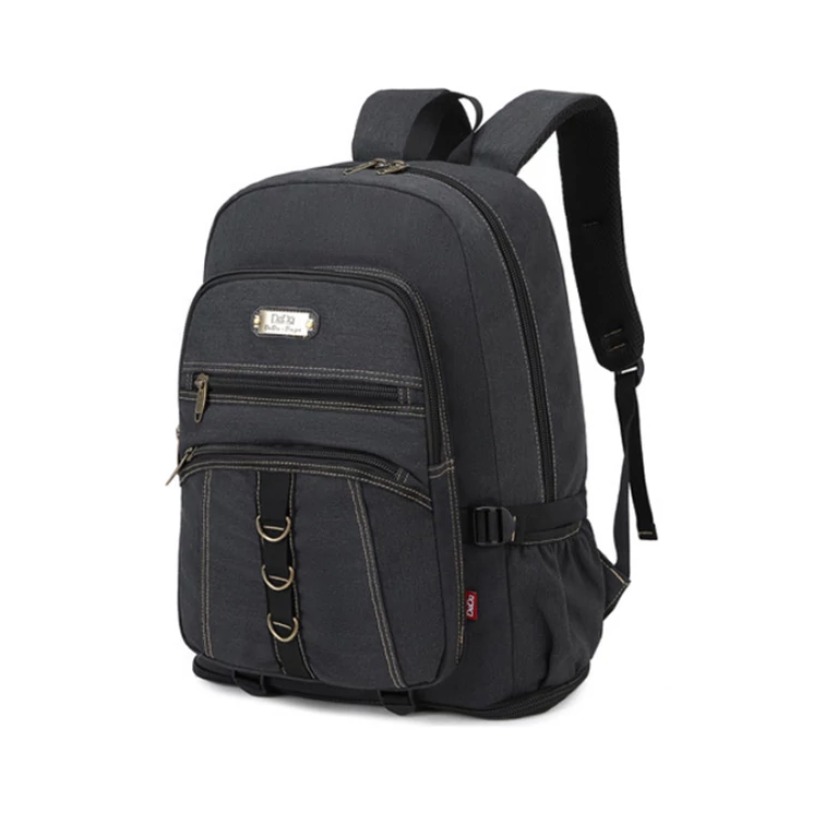 Outdoor Nagyméretű ultraerős vászon hátizsák fekete színben