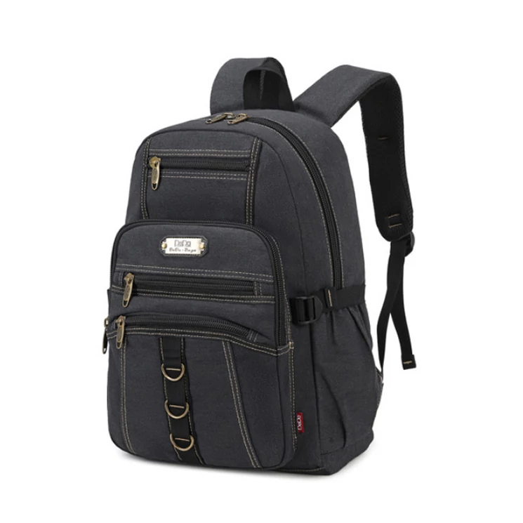 Outdoor Ultraerős vászon hátizsák fekete színben