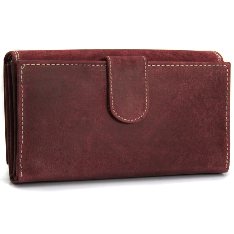 WILD Valódi bőr brifkó pénztárca piros színben