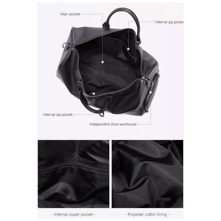 Valódi bőr utazótáska cipőtartós