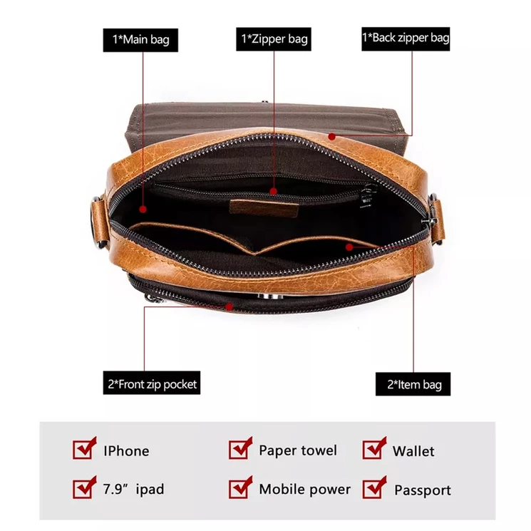  Valódi bőr férfi oldaltáska