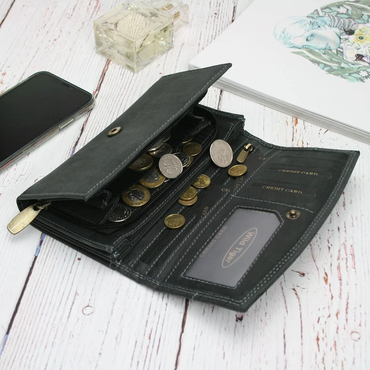 WILD Valódi bőr brifkó pénztárca