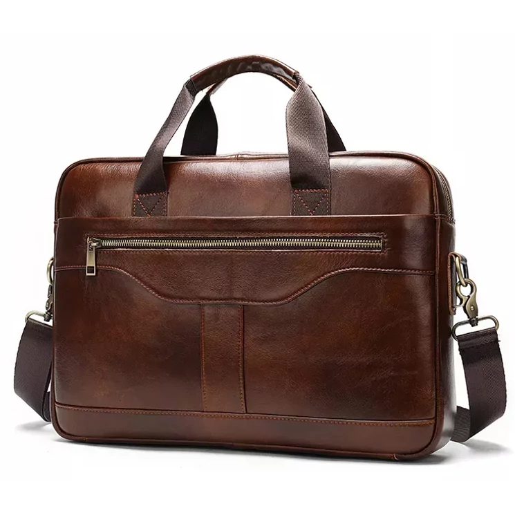 Valódi bőr üzleti táska sötétbarna színben