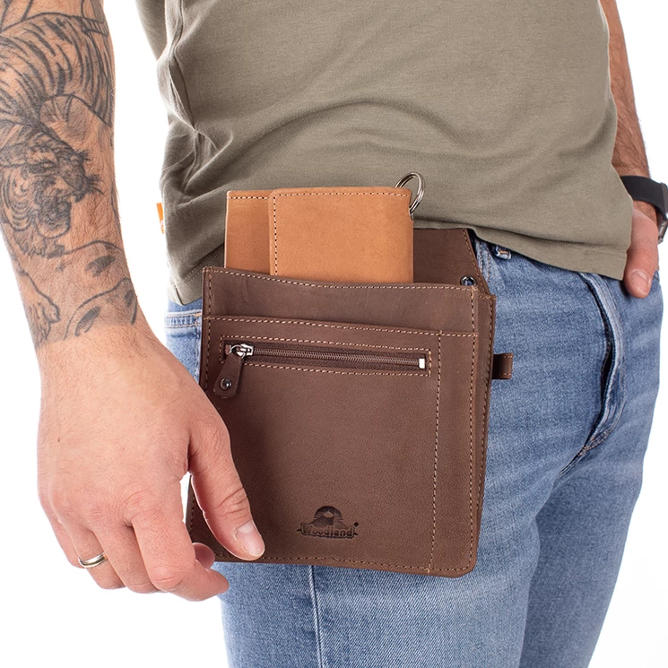 Woodland valódibőr Brifkó pincér pénztárca tartó