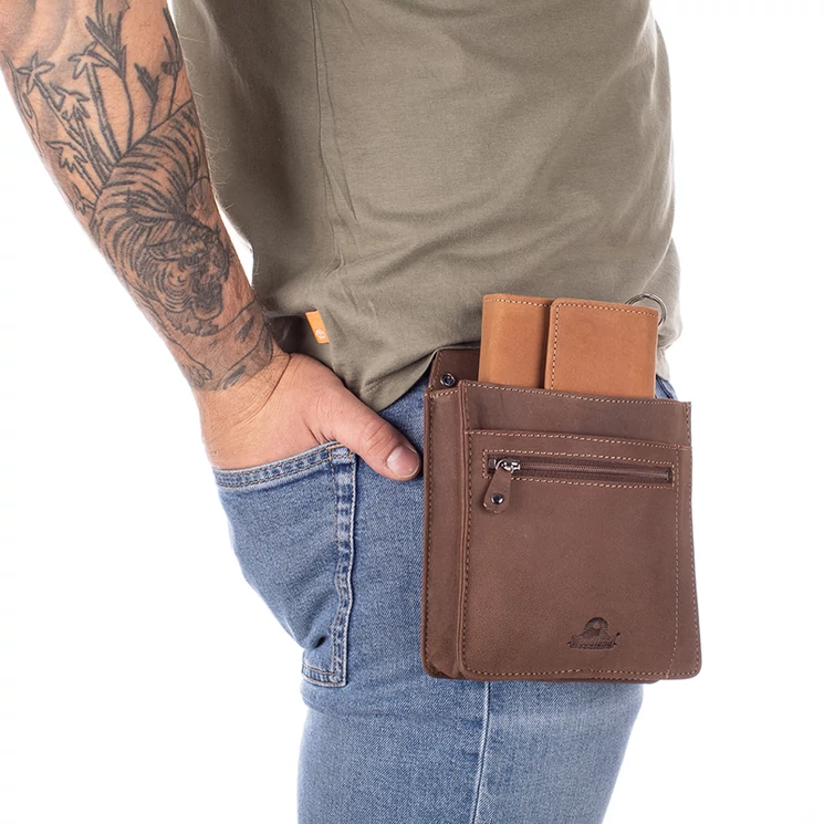 Woodland valódibőr Brifkó pincér pénztárca tartó