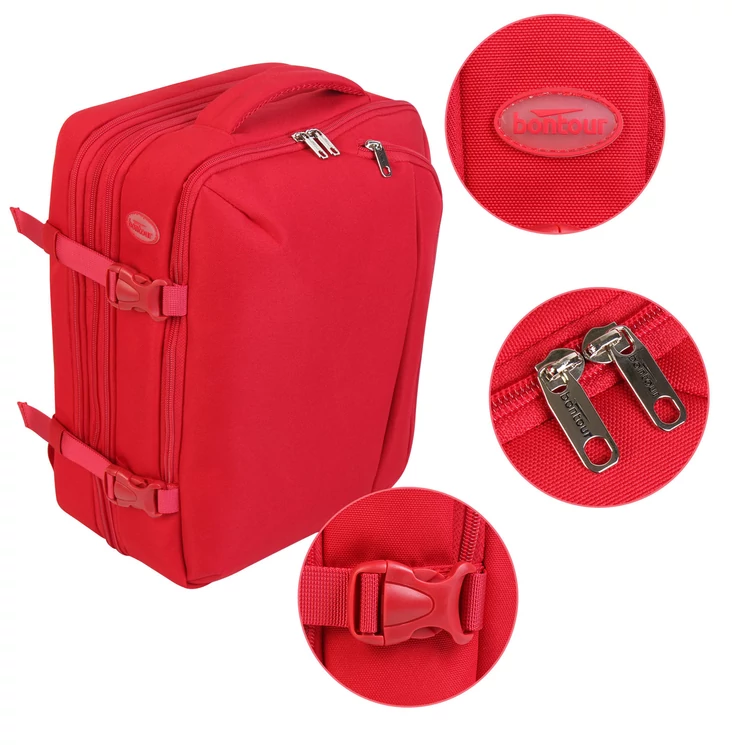 Bontour FlexGo WizzAir méretű fedélzeti 3 funkciós táska piros