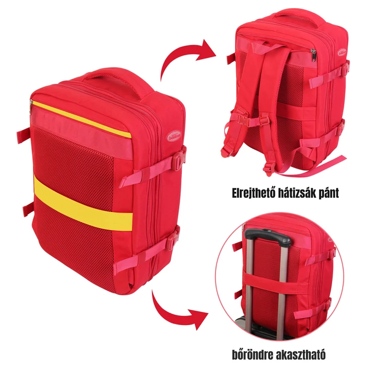 Bontour FlexGo WizzAir méretű fedélzeti 3 funkciós táska piros