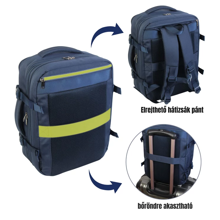 Bontour FlexGo WizzAir méretű fedélzeti 3 funkciós táska kék