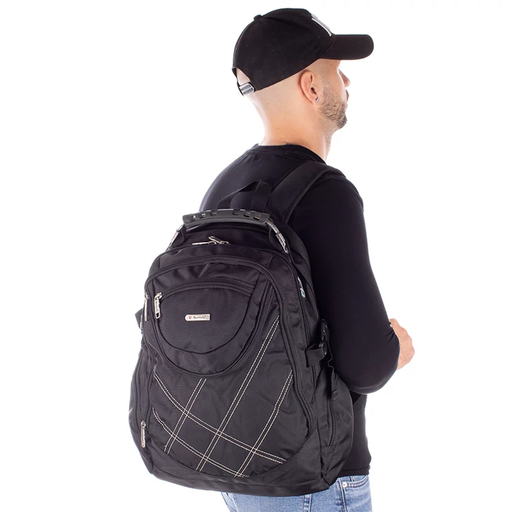 Ultraerős fekete hátizsák fém kézifogóval