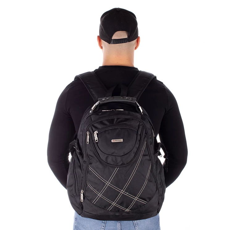 Ultraerős fekete hátizsák fém kézifogóval