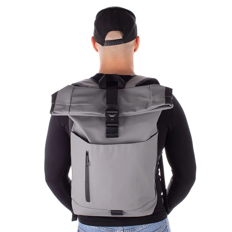 Rózsaszín vízálló többzsebes laptoptartós hátizsák