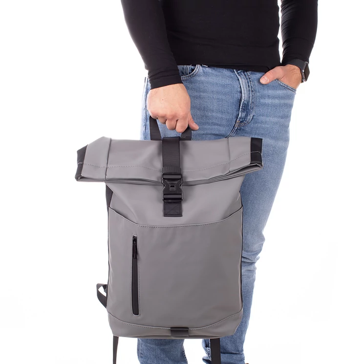 Rózsaszín vízálló többzsebes laptoptartós hátizsák