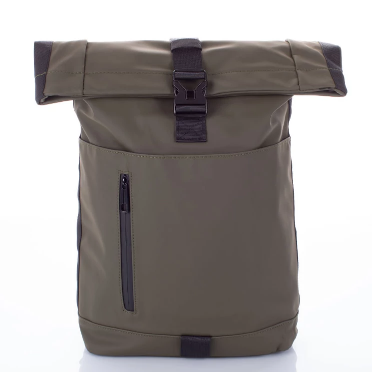 Sötétzöld vízálló többzsebes laptoptartós hátizsák