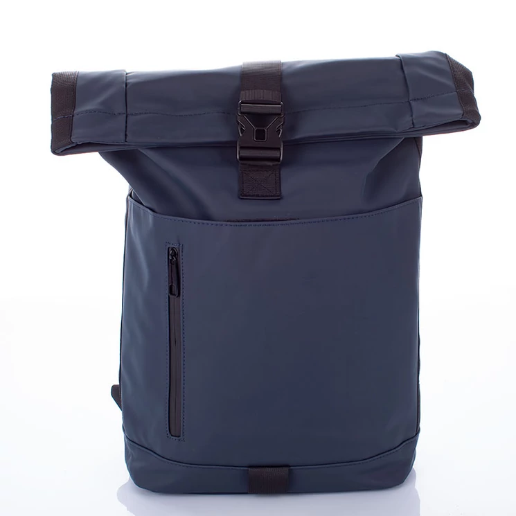 Sötétkék vízálló többzsebes laptoptartós hátizsák