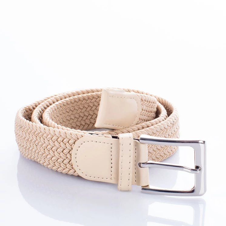 Bőr-szövet bézs színű rugalmas öv