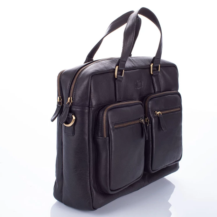 Always wild fekete aktatáska marhabőrből