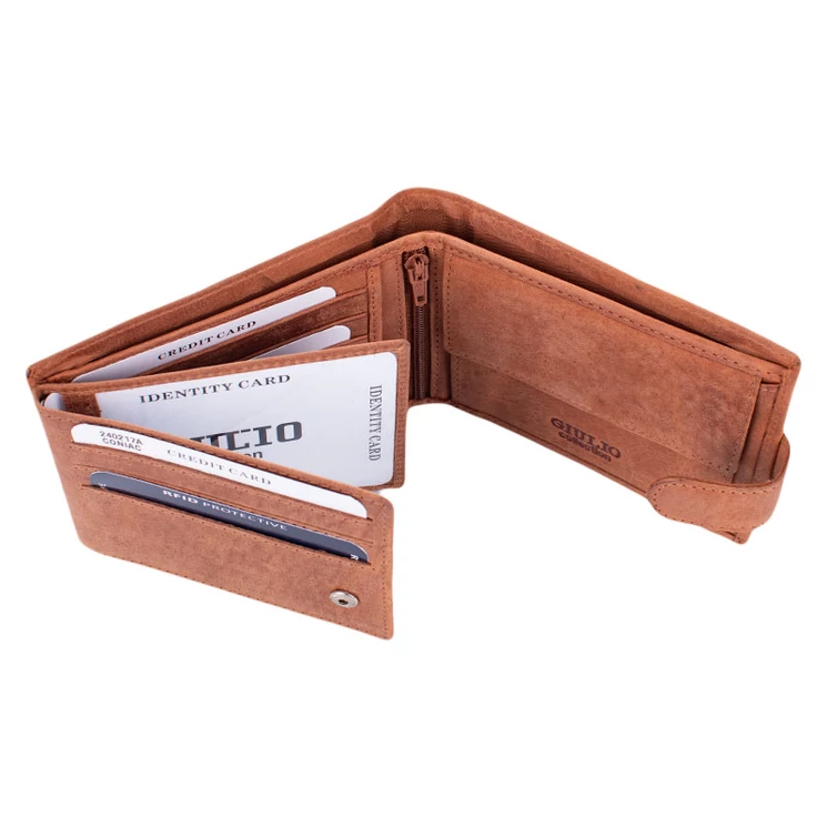 Vadász pénztárca bőr díszdobozban RFID rendszerrel szarvas mintával