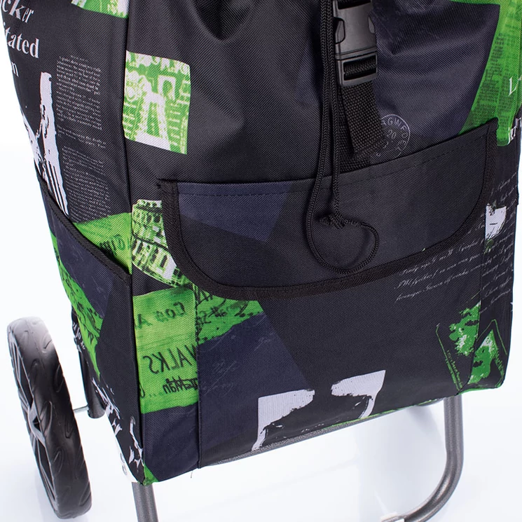 Sokzsebes Gurulós bevásárlókocsi fekete-szürke színben