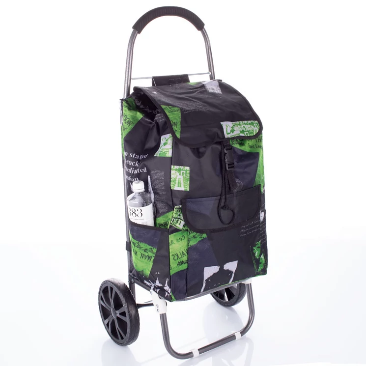 Sokzsebes Gurulós bevásárlókocsi fekete-szürke színben