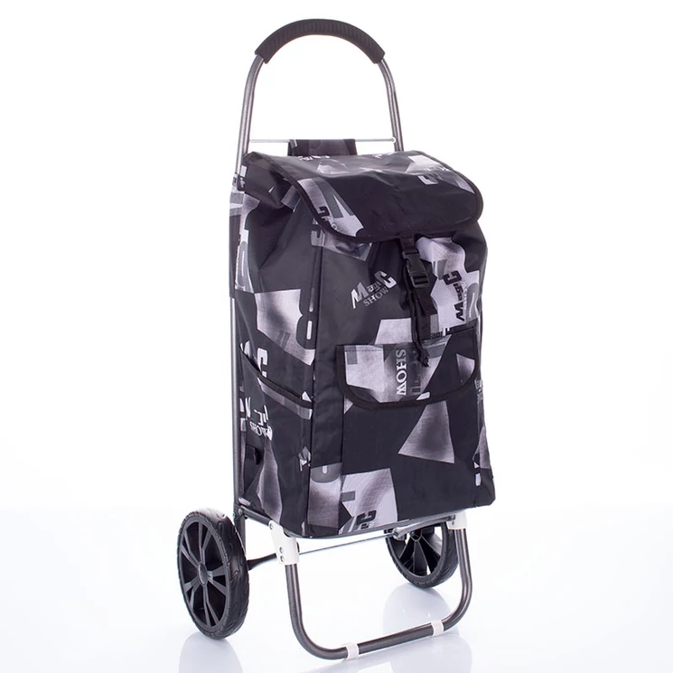 Sokzsebes Gurulós bevásárlókocsi fekete-szürke színben