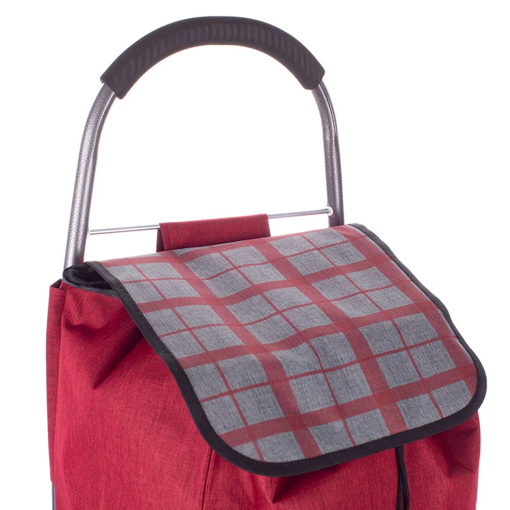 Sokzsebes Gurulós bevásárlókocsi kék kockás 