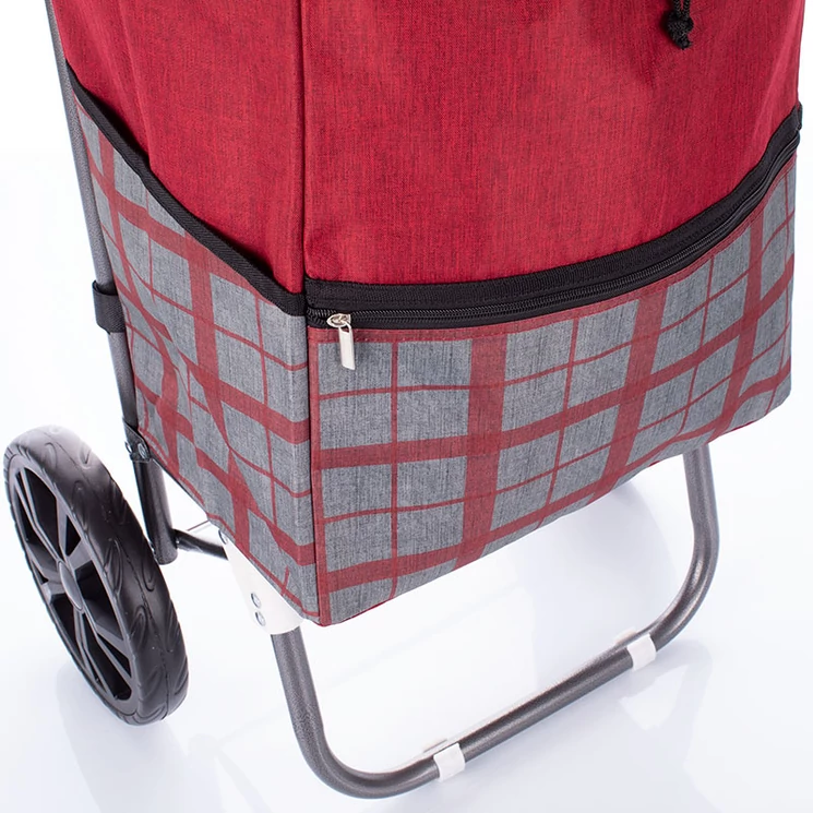 Sokzsebes Gurulós bevásárlókocsi kék kockás 