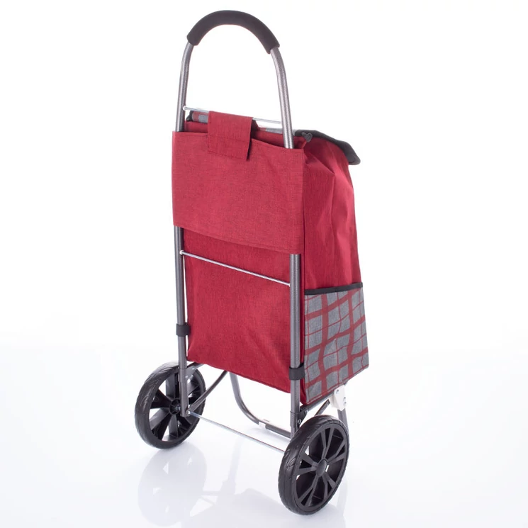 Sokzsebes Gurulós bevásárlókocsi kék kockás 