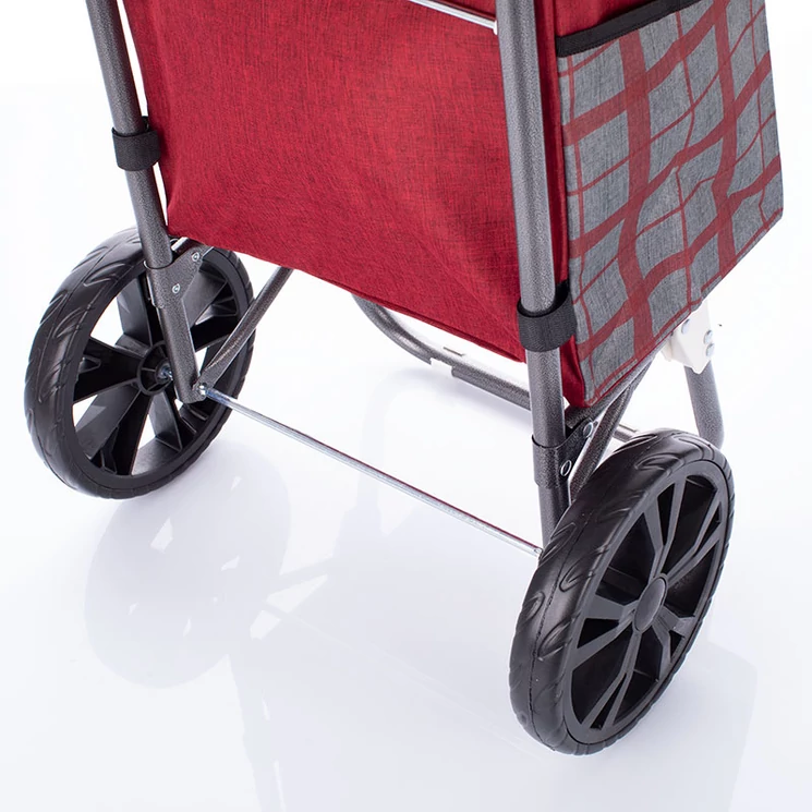 Sokzsebes Gurulós bevásárlókocsi kék kockás 