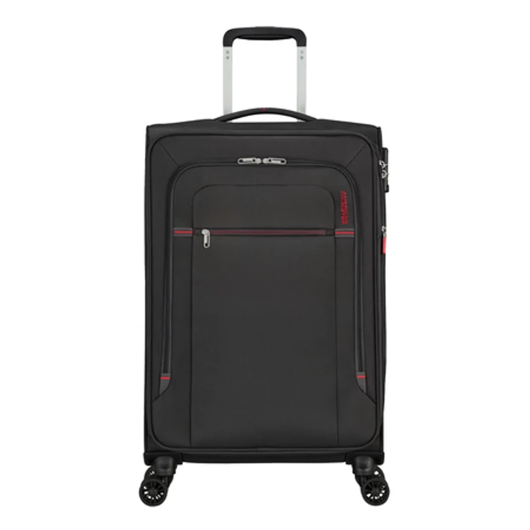 American Tourister Crosstrack Spinner bővíthető bőrönd 67 cm Grey/Red színben