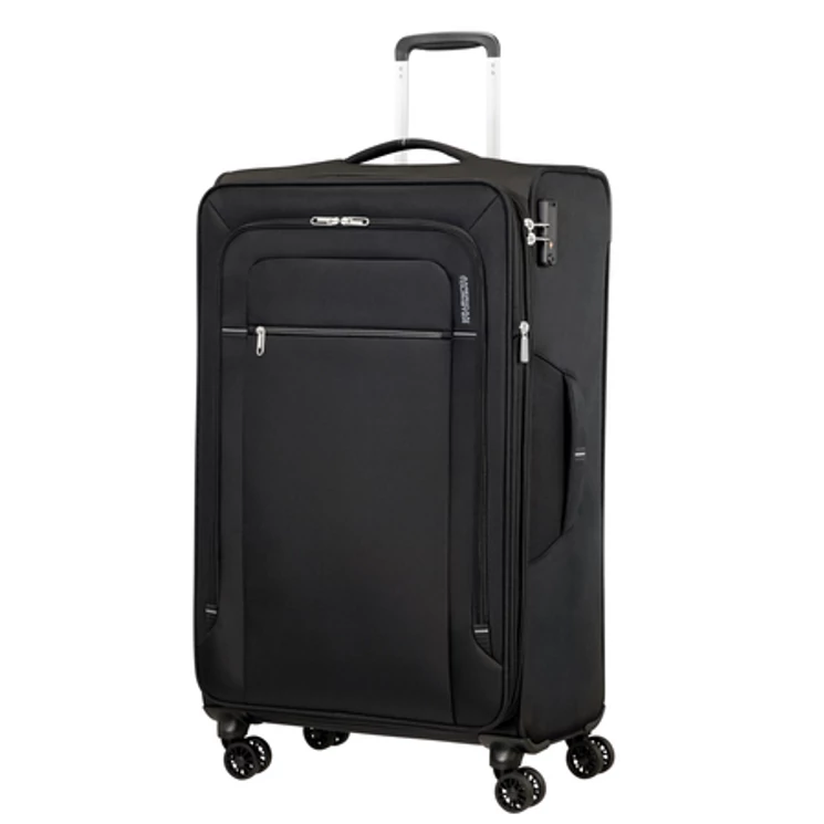 American Tourister Crosstrack Spinner bővíthető bőrönd 79 cm Black/Grey színben