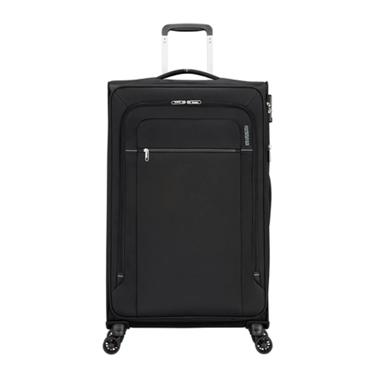American Tourister Crosstrack Spinner bővíthető bőrönd 79 cm Black/Grey színben