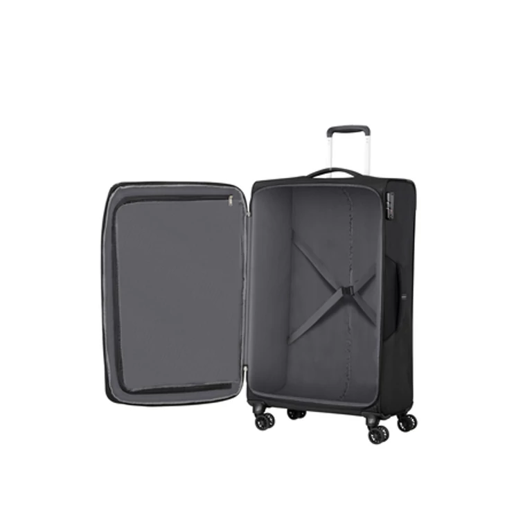 American Tourister Crosstrack Spinner bővíthető bőrönd 79 cm Black/Grey színben