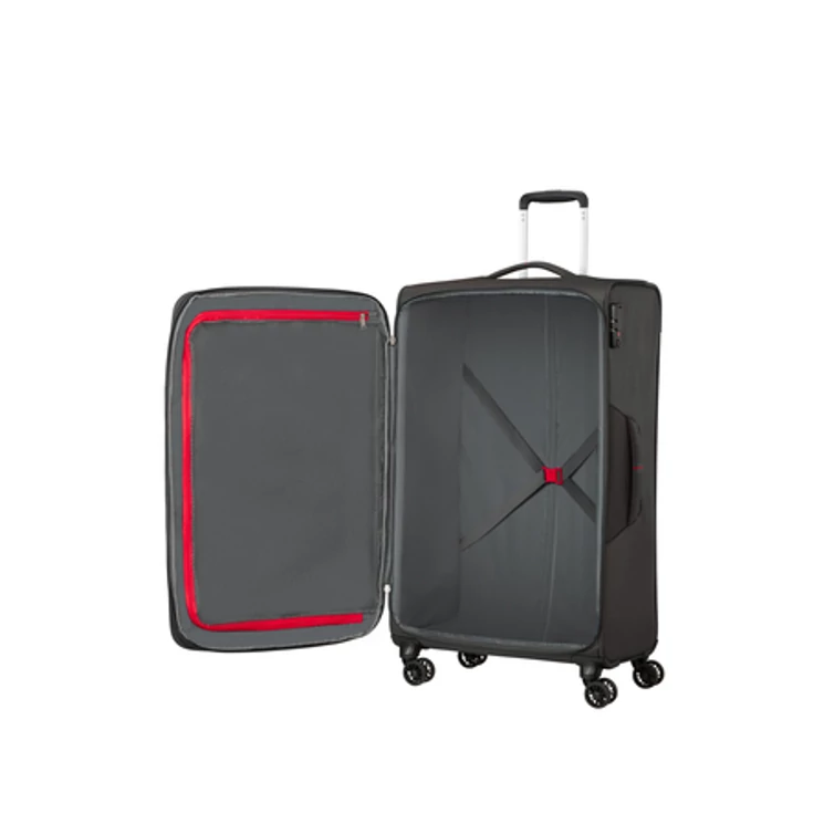 American Tourister Crosstrack Spinner bővíthető bőrönd 79 cm Grey/Red színben