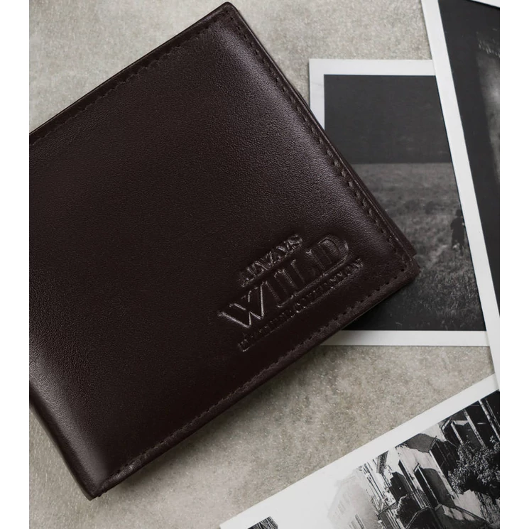 Tágas, Valódi bőr férfi pénztárca RFID védelemmel- Always Wild