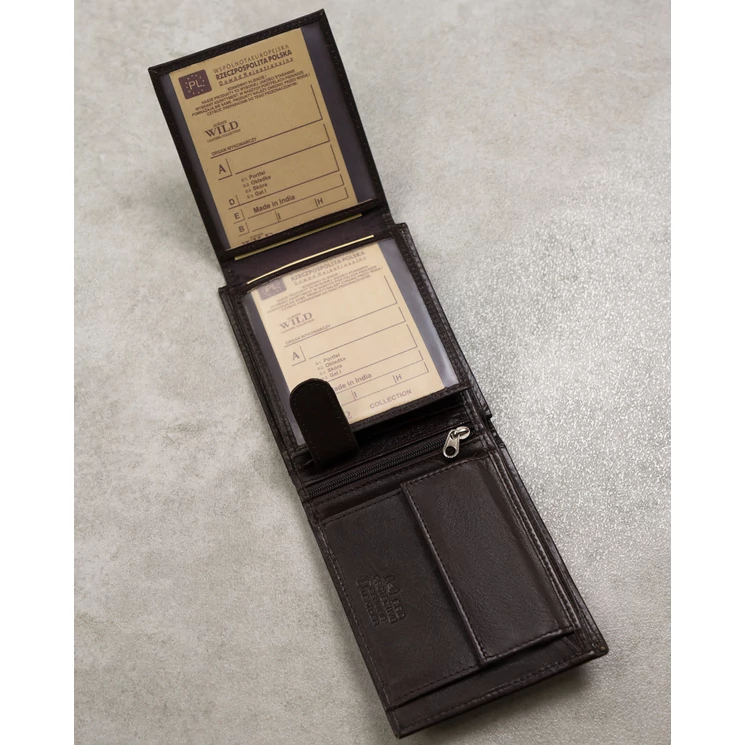 Tágas, Valódi bőr férfi pénztárca RFID védelemmel- Always Wild