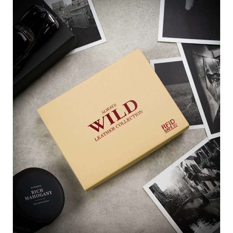 Tágas, Valódi bőr férfi pénztárca RFID védelemmel- Always Wild