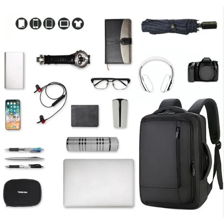 Fedélzeti méretű hátizsák USB töltővel bővíthető