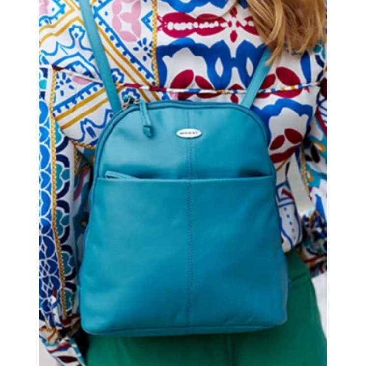  Női valódi bőr Városi  hátizsák türkiz színben